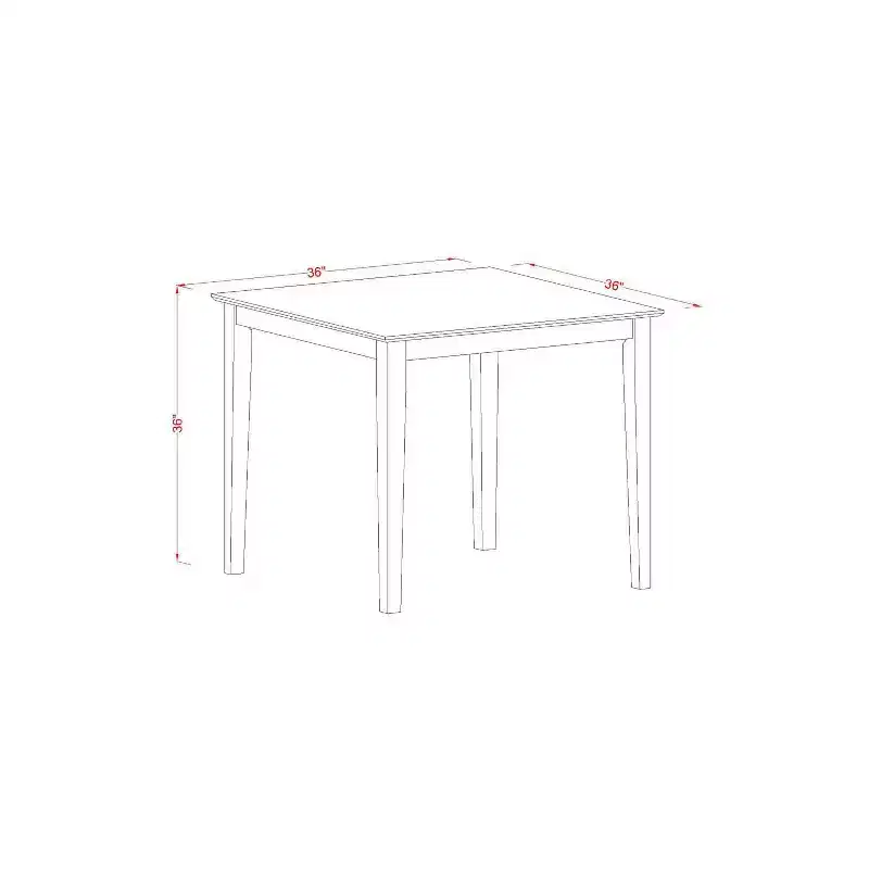 Kitchen Counter Table Set - 5 Piece Dining Set with Chairs - 36x36 Inch - Modern Design