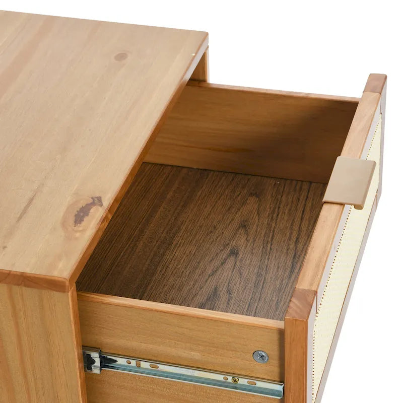 Solid Wood 2-Drawer Bedside Table