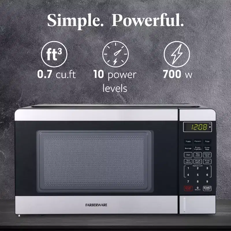 Farberware Black & Stainless Steel Countertop Microwave Oven