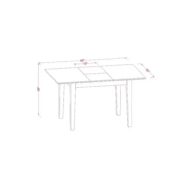 Kitchen Table Set with Chairs - 3 Piece Dining Set, Linen Fabric, Butterfly Leaf Table