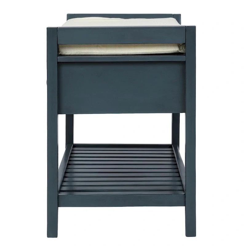 Wooden Storage Bench with Shoe Rack and Drawers