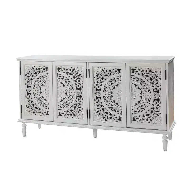 Emathides 63Wide Sideboard with Solid Wood Legs and Lighting |KARAT HOME