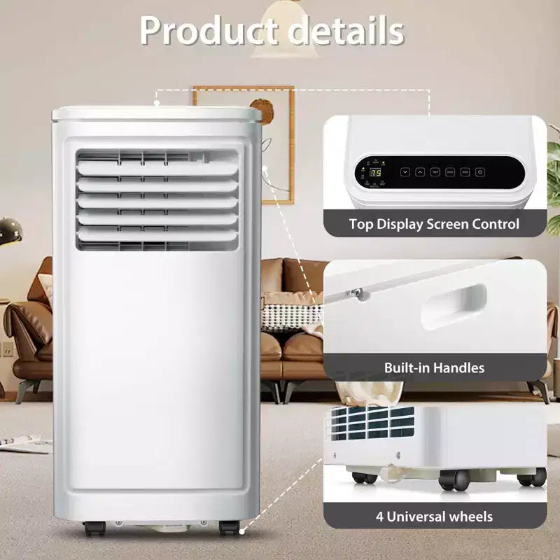 8000 BTU Portable Air Conditioner, Cools Rooms up to 350 Sq.Ft, 4-in-1 AC with Remote, LED Display, 24H Timer