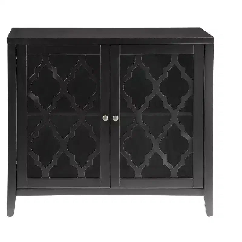 GDFStudio Wiers Modern Wooden Console Cabinet with Glass Doors