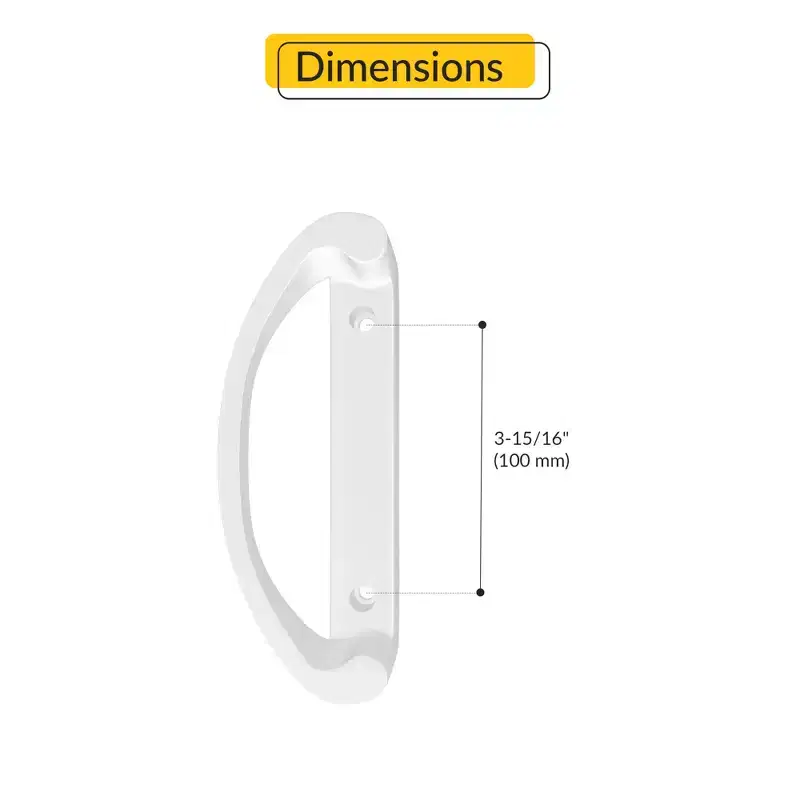 Brixwell 13-533w Patio Door Handle Set Lock Without Key White Finish