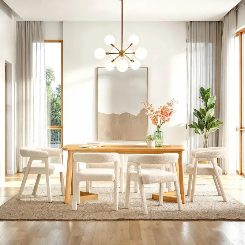 Middlebrook Modern Solid Wood Dining Table with Geometric Legs