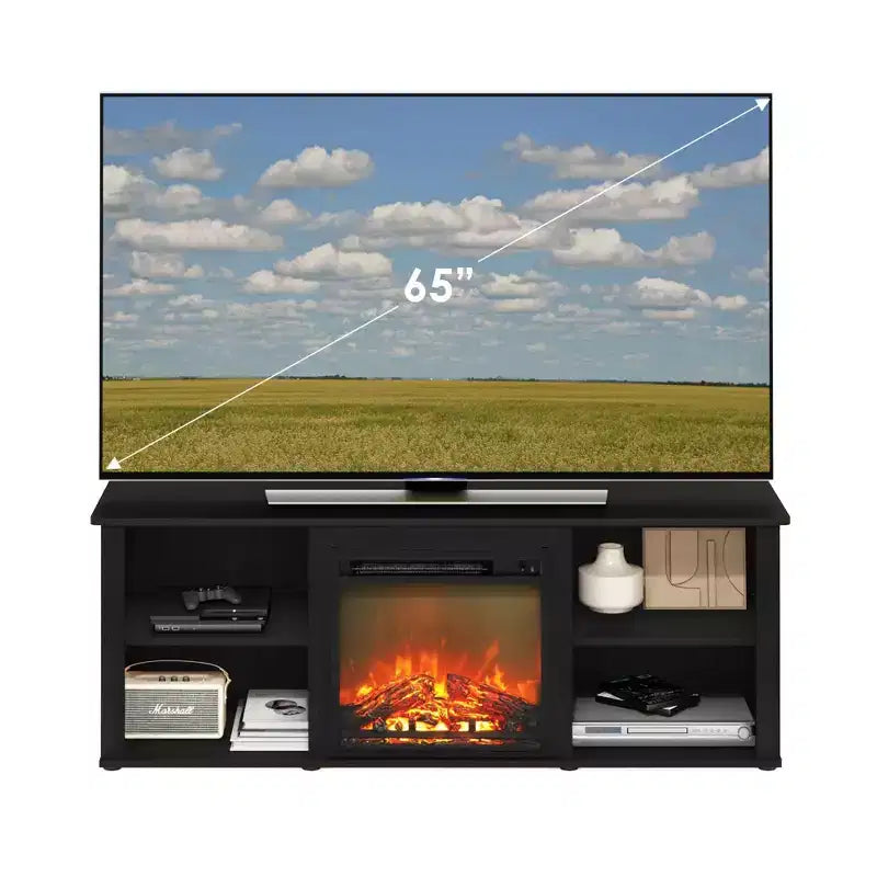 Classic Fireplace TV Stand with 18 Electric Fireplace for TVs up to 60, Brown