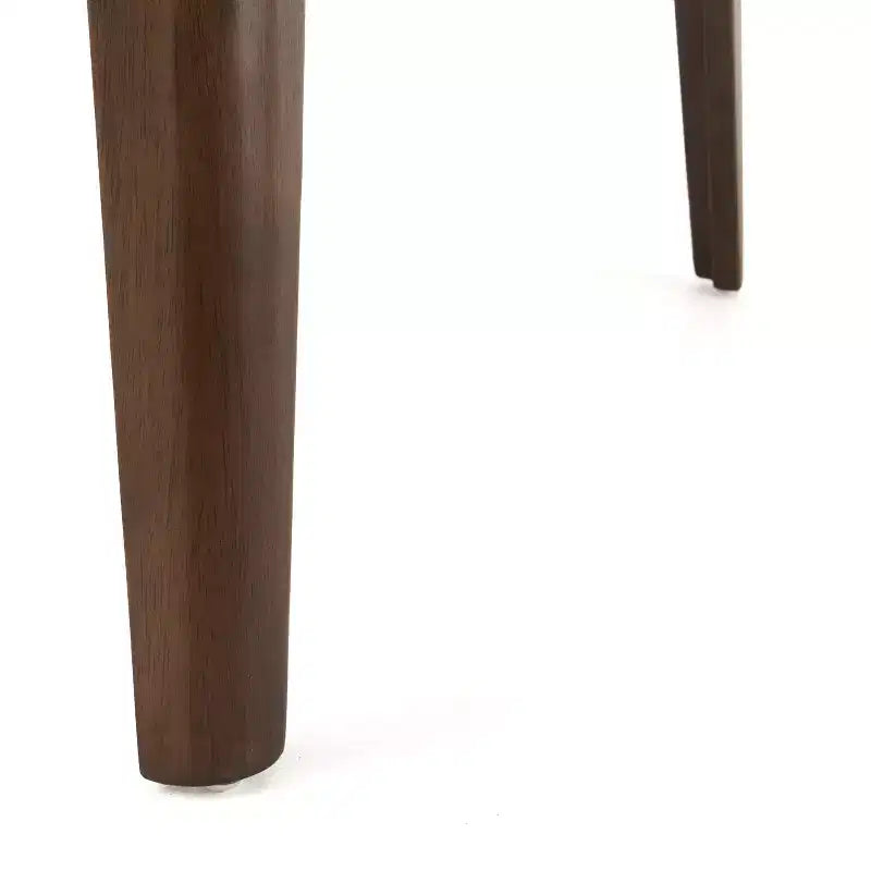 Imwalle Mid Century Modern Faux Leather Upholstered 5 Piece Dining Set, Walnut and Dark Brown