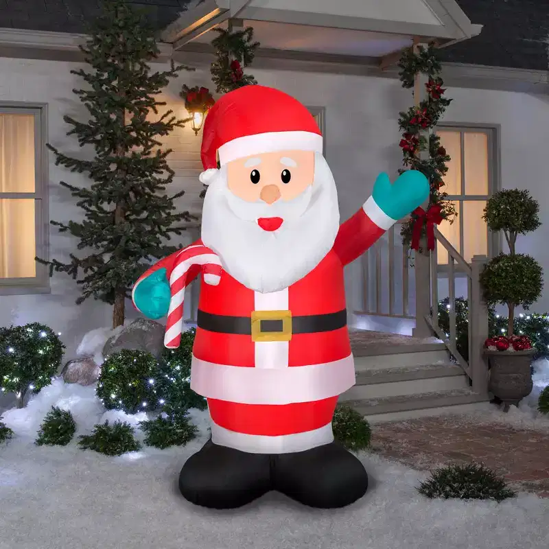 Gemmy Christmas Airblown Inflatable Santa OPP, 7 ft Tall, Multi