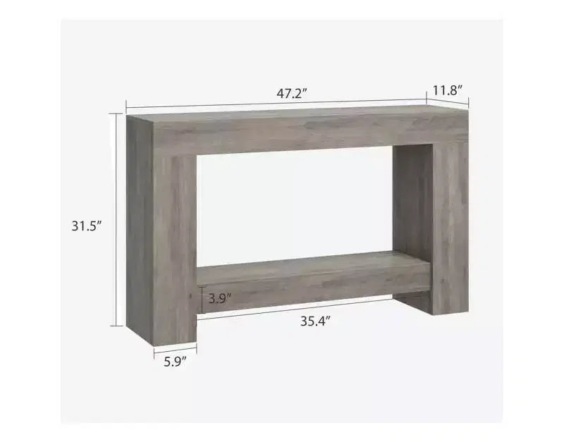 47 Farmhouse Console Table,2-Tier Entryway & Sofa Table with Open Storage for Living Room, Hallway & Foyer Decor