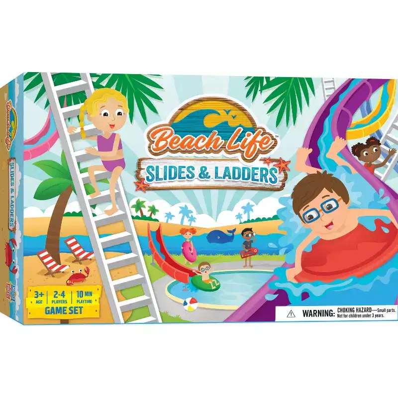 MasterPieces Beach Life - Slides & Ladders Family Board Game for Kids