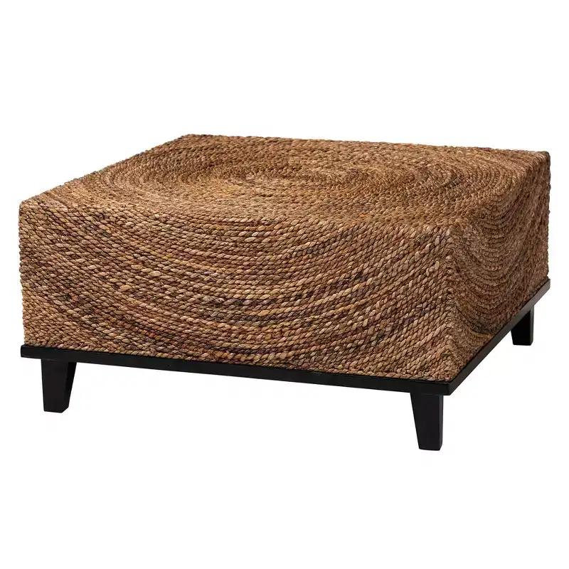bali & pari Verino Coffee Table Natural Seagrass/Espresso Brown