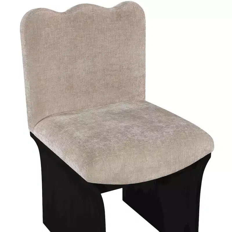 Meridina Furniture,Shaw Beige Chenille Fabric Upholstered Dining Chair