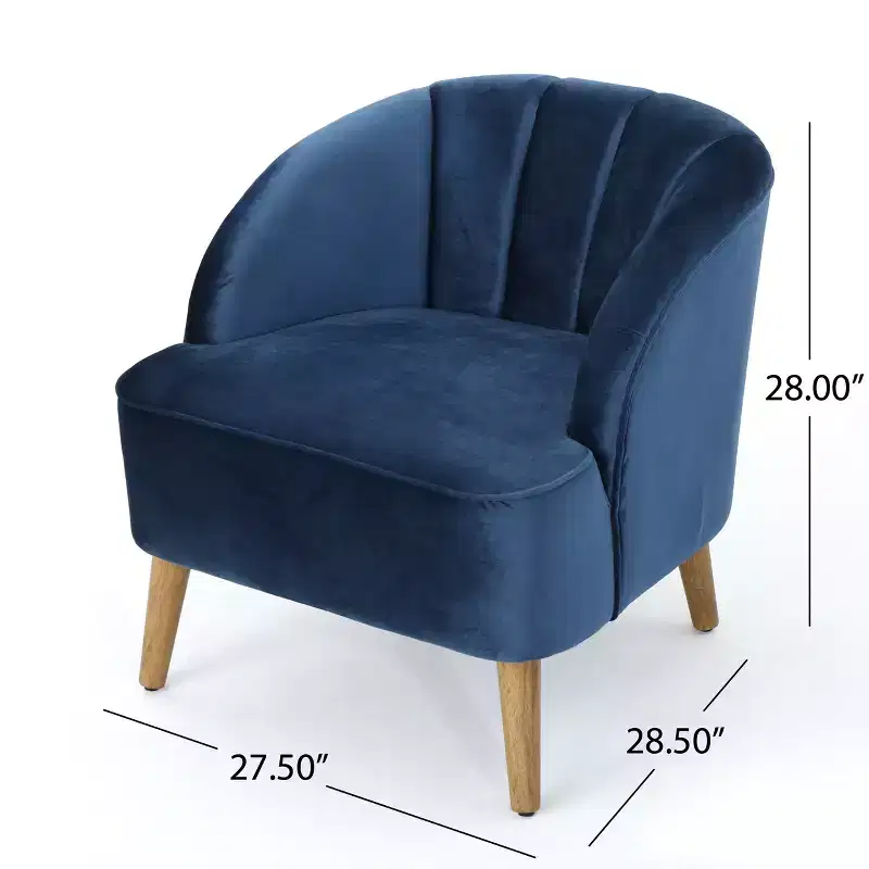 Christopher Knight Home Eryn Mid-Century Modern Rubberwood Altay Velvet Upholstered Accent Chair