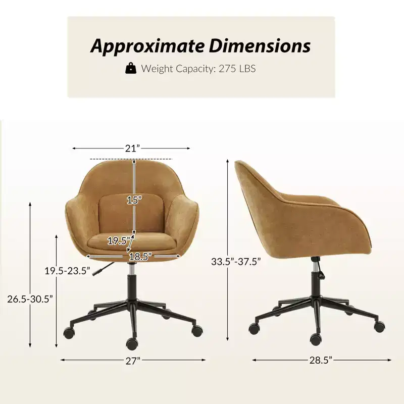Virginia Office Chair With Curved Backrest|ART OF LIVING DESIGNS