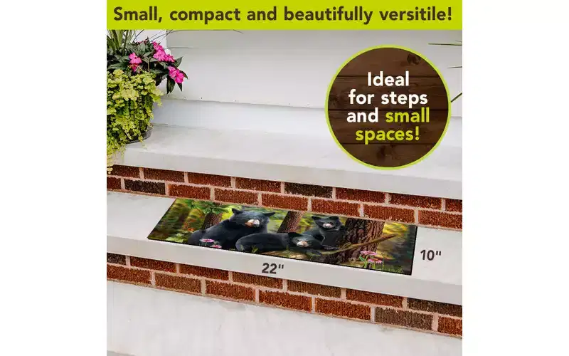 Briarwood Lane Black Bear Family Mini Mat 22x10 Indoor Outdoor Doormat