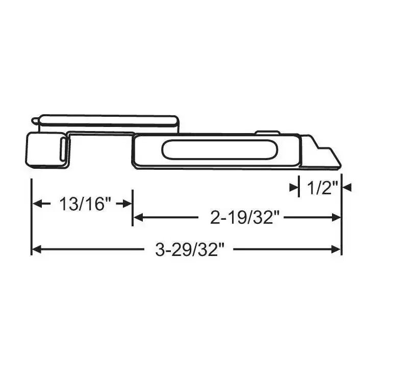 Brixwell Slide Bolt Set Left And Right Hand, Natural Nylon Material, 3-29/32 Overall L, 1/2 Nose Projection, Dichromate Finish
