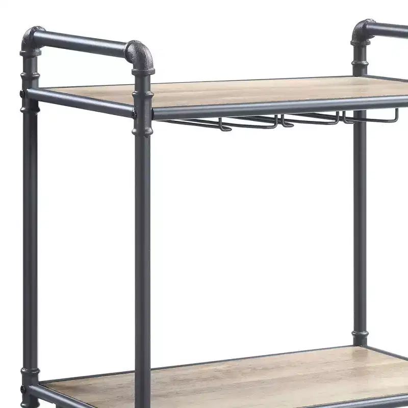 26 Brantley Wine Rack Antique Oak and Sandy Gray Finish - Acme Furniture