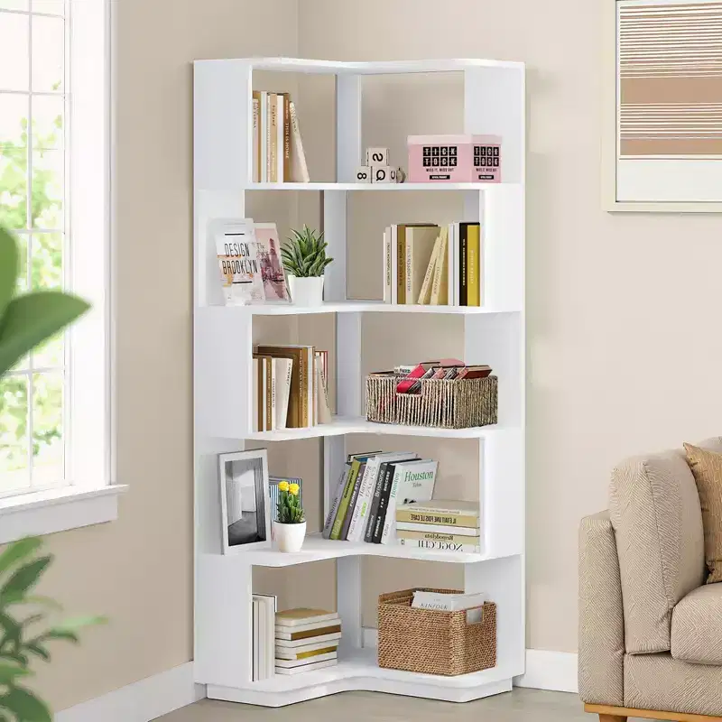 MAYEERTY L-Shaped 6-Tier Corner Shelf Space-Saving Corner Design