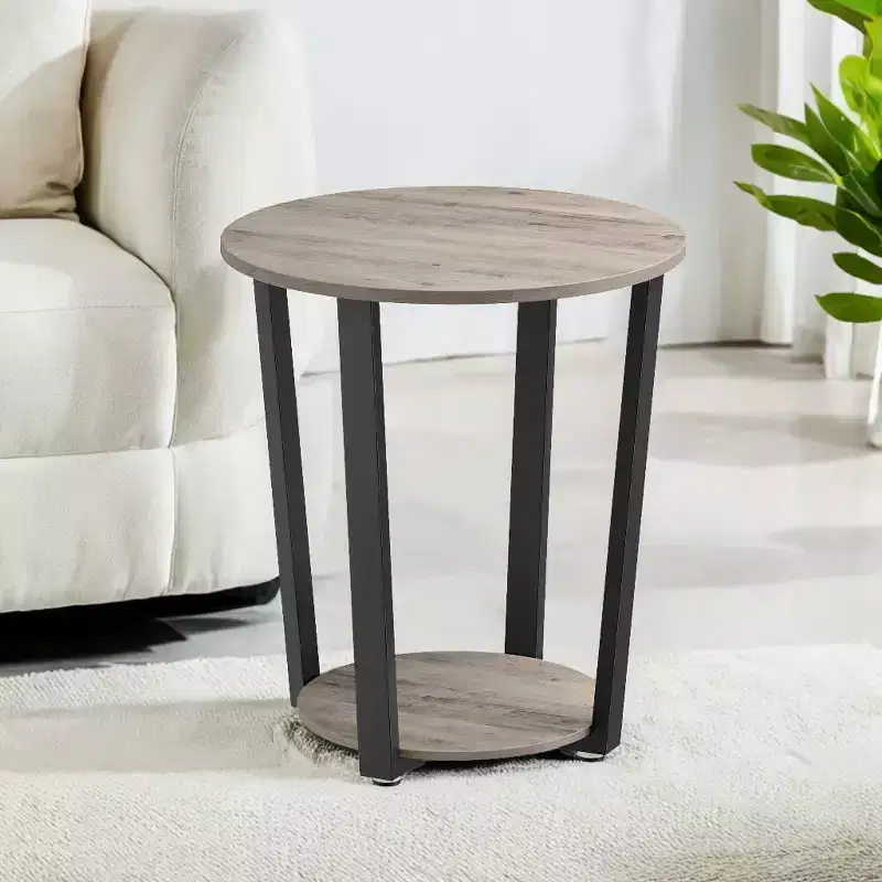 Round End Table Living Room Accent Tables Living Room Wood Side Table Farmhouse Rustic End Tables