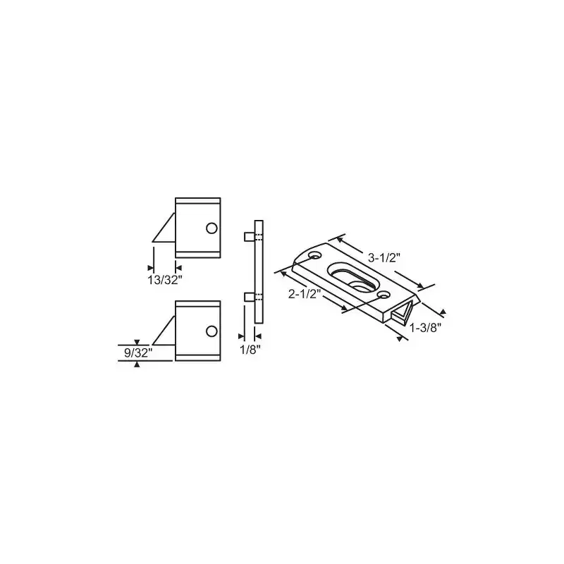 Brixwell 85-736 White Universal Tilt Latch extended Screw Ports reversable