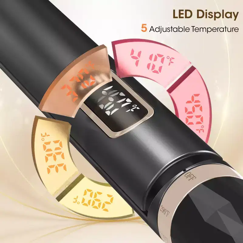 NICEBAY Hair Straightener Flat Iron, Titanium Hair Curler Iron, Fast Heating, 5 Temp Settings, Curling Iron for Hair Care