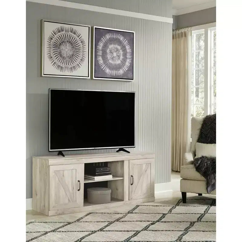 60" Bellaby TV Stand for TVs up to 65" White - Signature Design by Ashley: Media Console with Adjustable Shelves