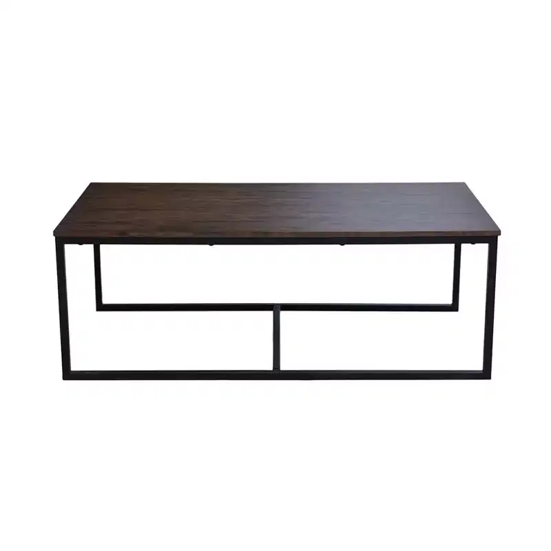 54 Wide Arcadia Acacia Wood Coffee Table Antiqued Mocha - Alaterre Furniture: Industrial, Trestle Base, Stained Wood