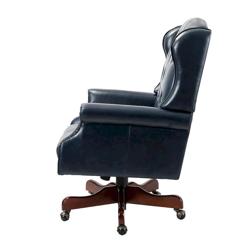 Modern swivel executive chair with tufted backrest