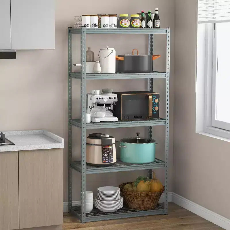 Costway 5-Tier Garage Storage Shelves Heavy Duty Metal Storage Shelving Unit Adjustable Utility Rack Organizer for Warehouse Basement