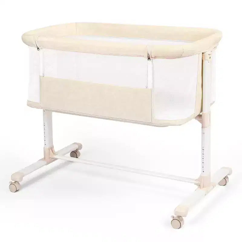 Kinder King Portable Baby Bassinet with Wheels, All-Mesh Bedside Sleeper, Newborn Crib with Removable Soft Mattress