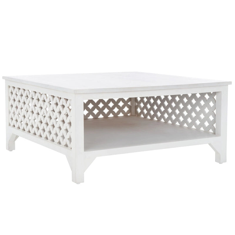 SAFAVIEH Bernardina Square Single Shelf Coffee Table - 34 L x 34 D x 16 H - 34Wx34Dx16H