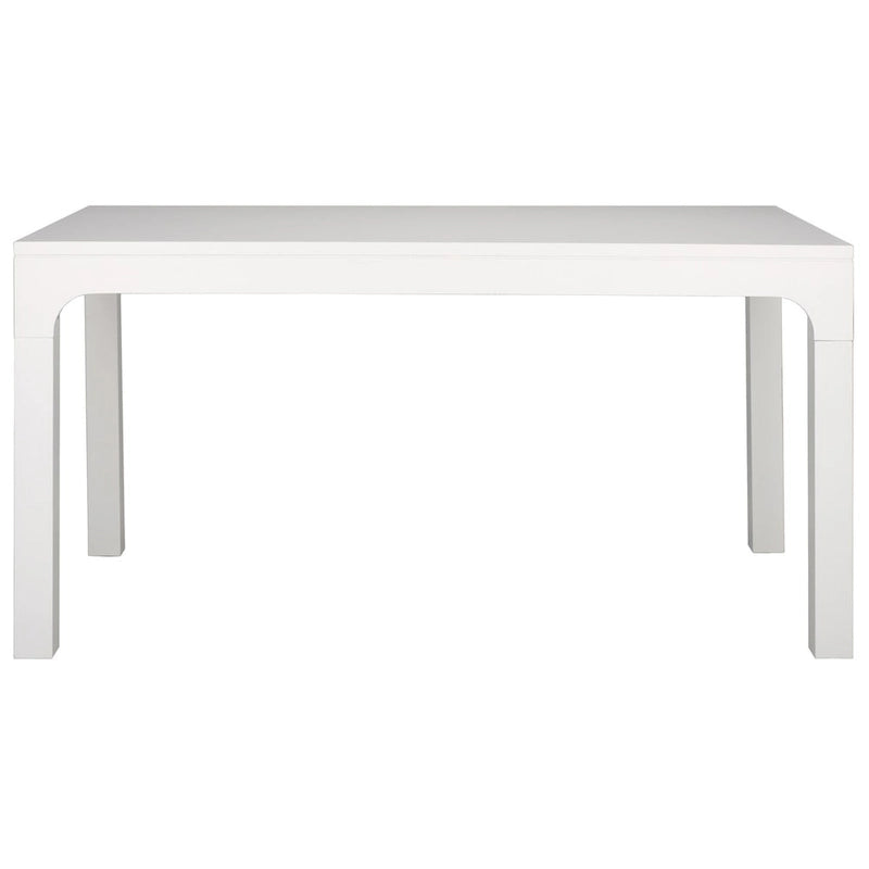 60-Inch Rectangle Dining Table | Mahogany Wood | Seats 8 | Modern Curved Base