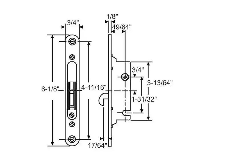 Brixwell 16-333 Deadlatch Assembly with Faceplate And Screws 5-3/8in Hole Centers