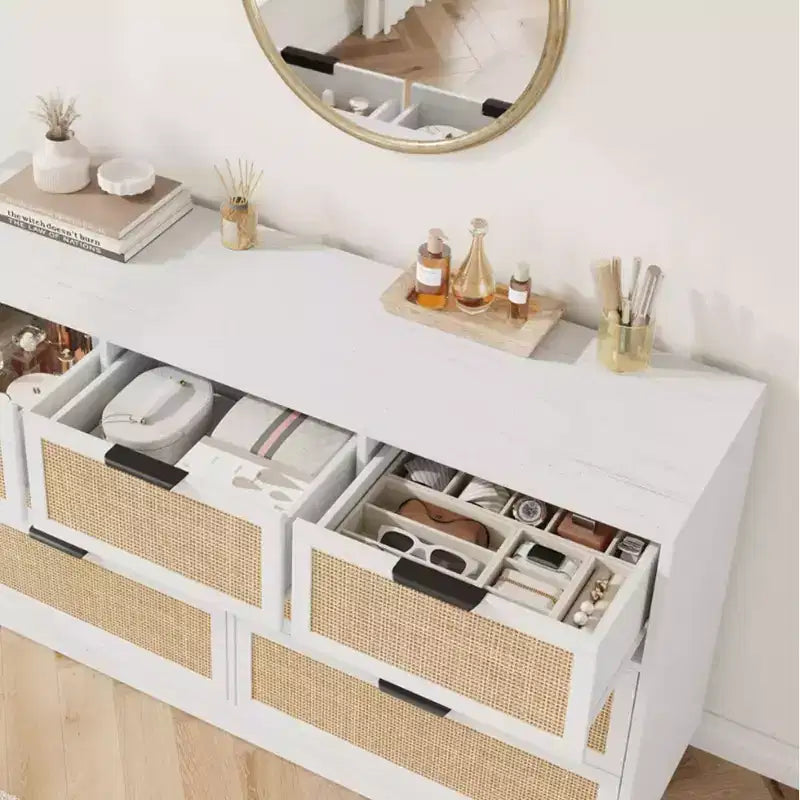 Rattan 7-Drawer Dresser - 55