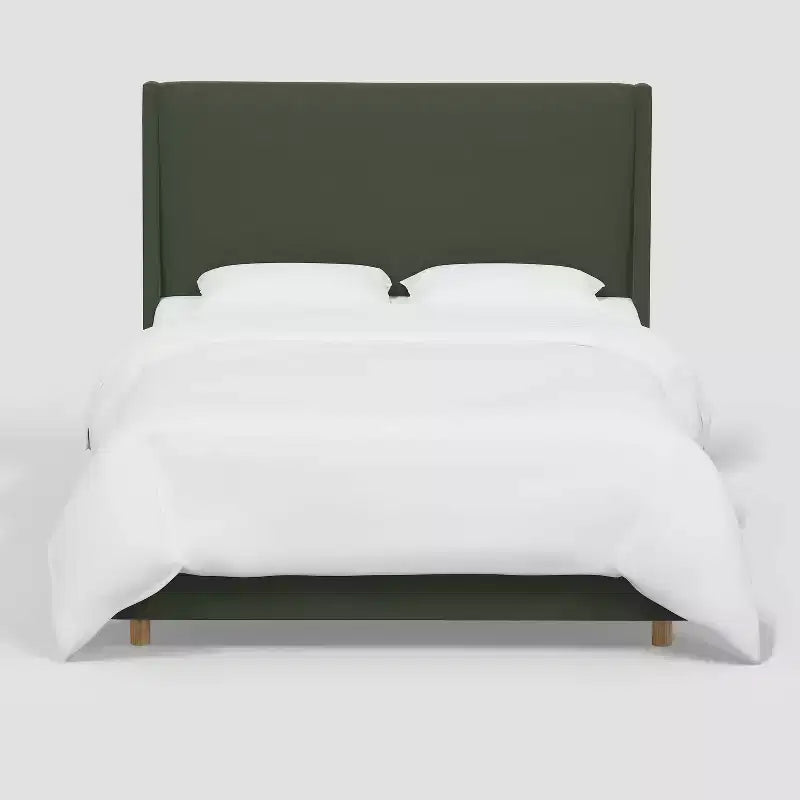Upholstered Wingback Bed in Velvet