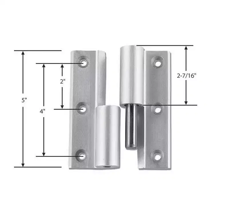 Brixwell Hinge Kit Pair 5 Height, Non Handed, Full Surface, For Commercial Doors Up To 500 lbs, Aluminum Material And Finish