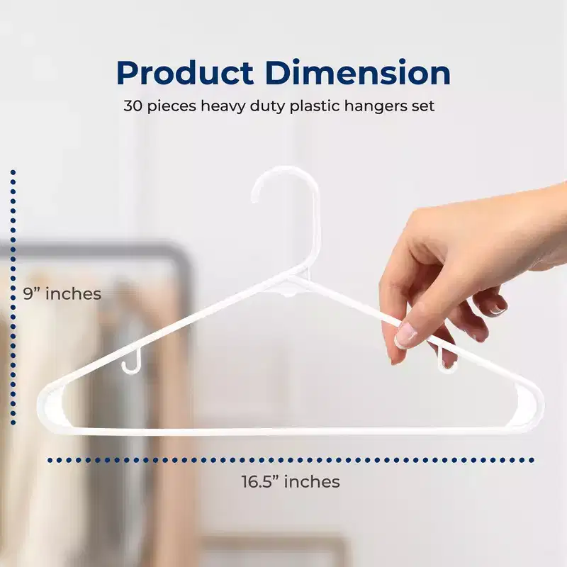 SereneLife 200-Piece Plastic Hanger Set - SLHPL2000