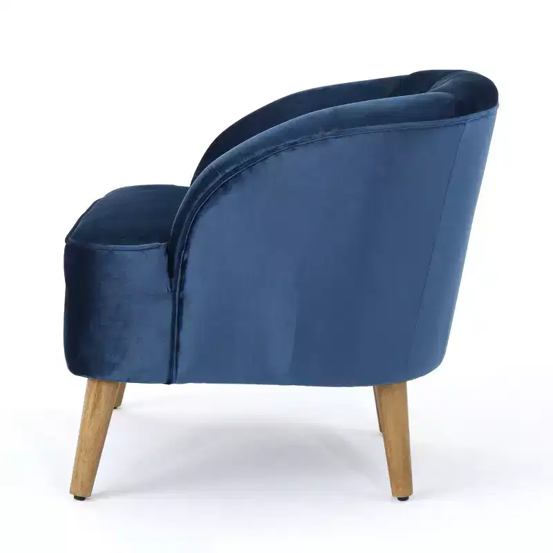 Christopher Knight Home Eryn Mid-Century Modern Rubberwood Altay Velvet Upholstered Accent Chair