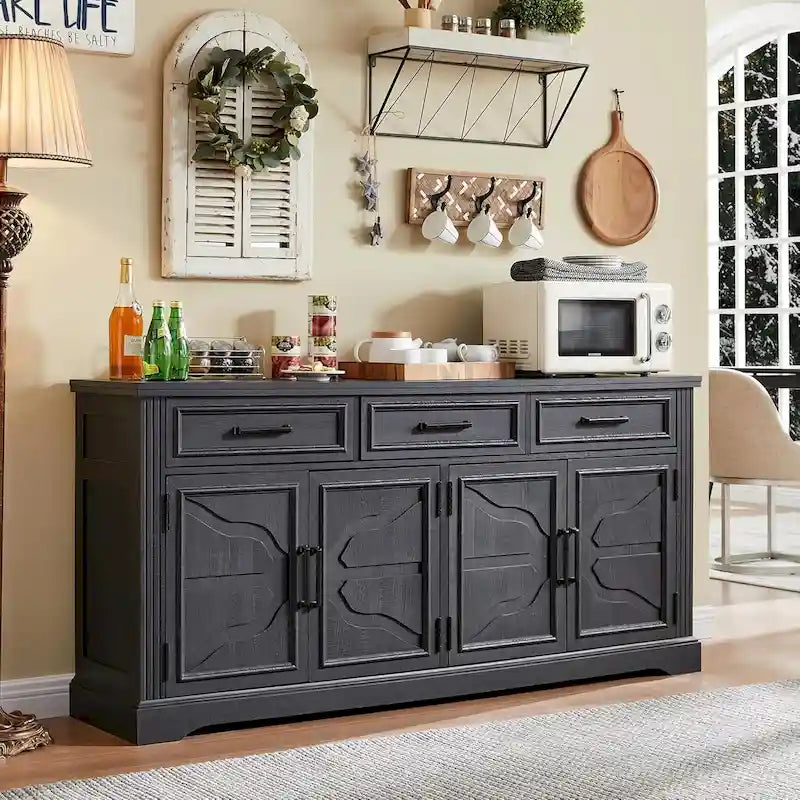 Farmhouse Buffet Sideboard Cabinet,Coffee Bar Wine Bar for Dining Room - N/A