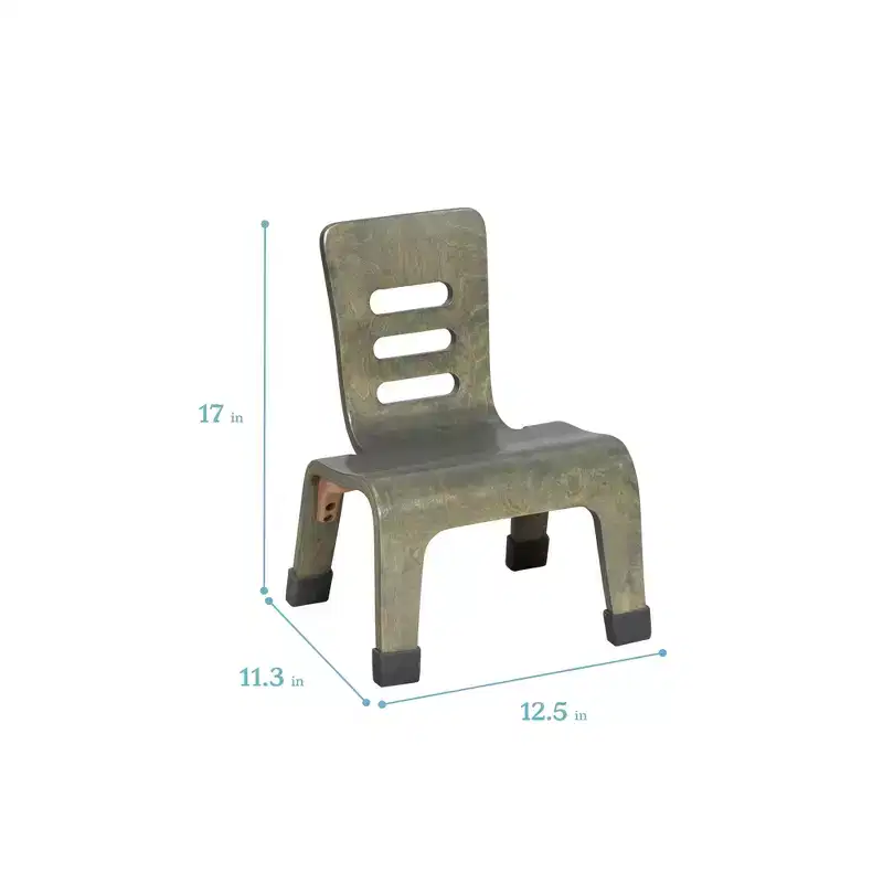 ECR4Kids Stackable Bentwood Chair, 8in Seat Height, Montessori Furniture, 2-Pack