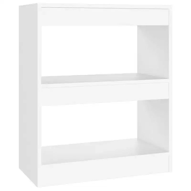 Book Cabinet White Engineered Wood �C 2-Shelf Storage