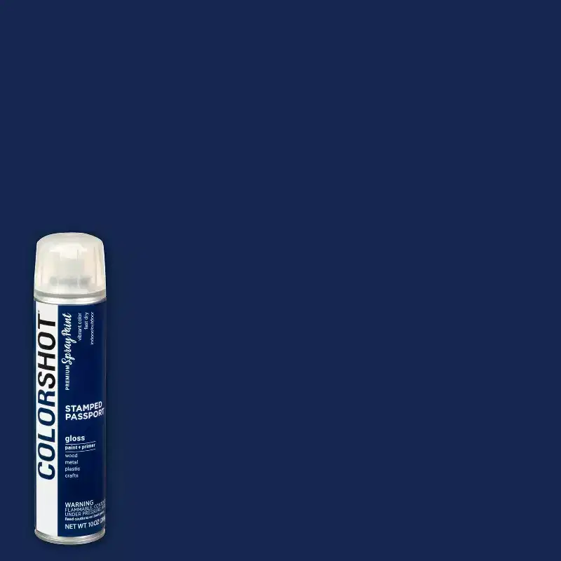 Colorshot Spray Paint Stamped Passport 10oz 4pk Value Set Navy Blue: Exterior Acrylic Paint & Primer, Fast Drying