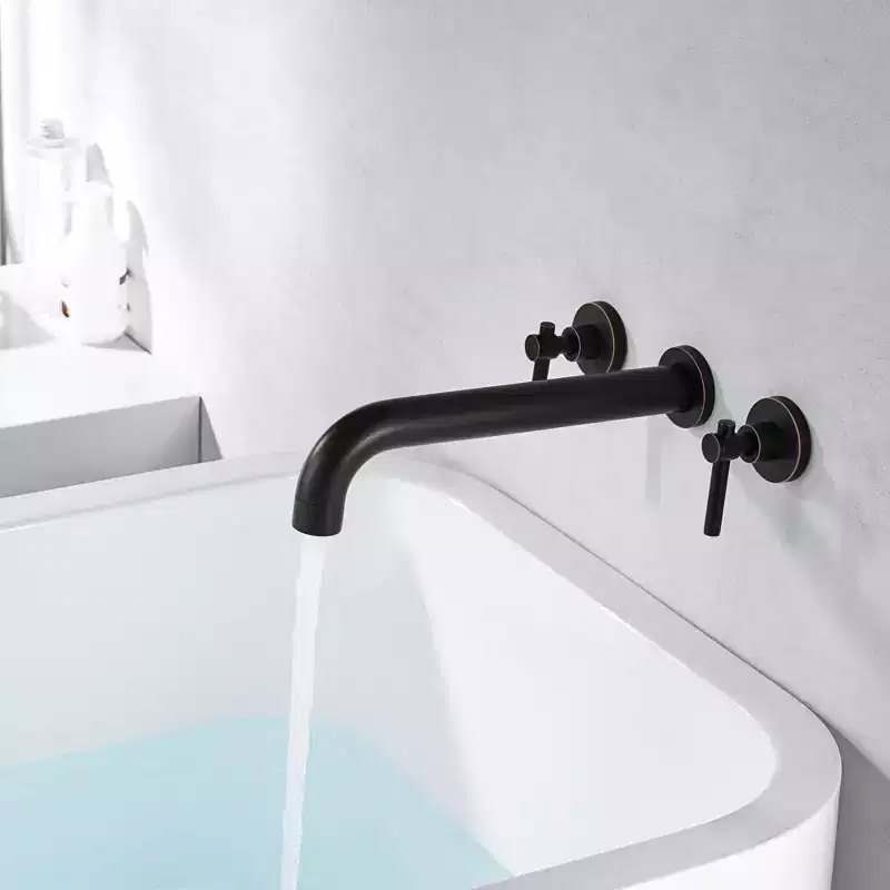 SUMERAIN Wall Mount Tub Faucet Long Spout Bathtub Faucet with Rough in Valve, Oil Rubbed Bronze