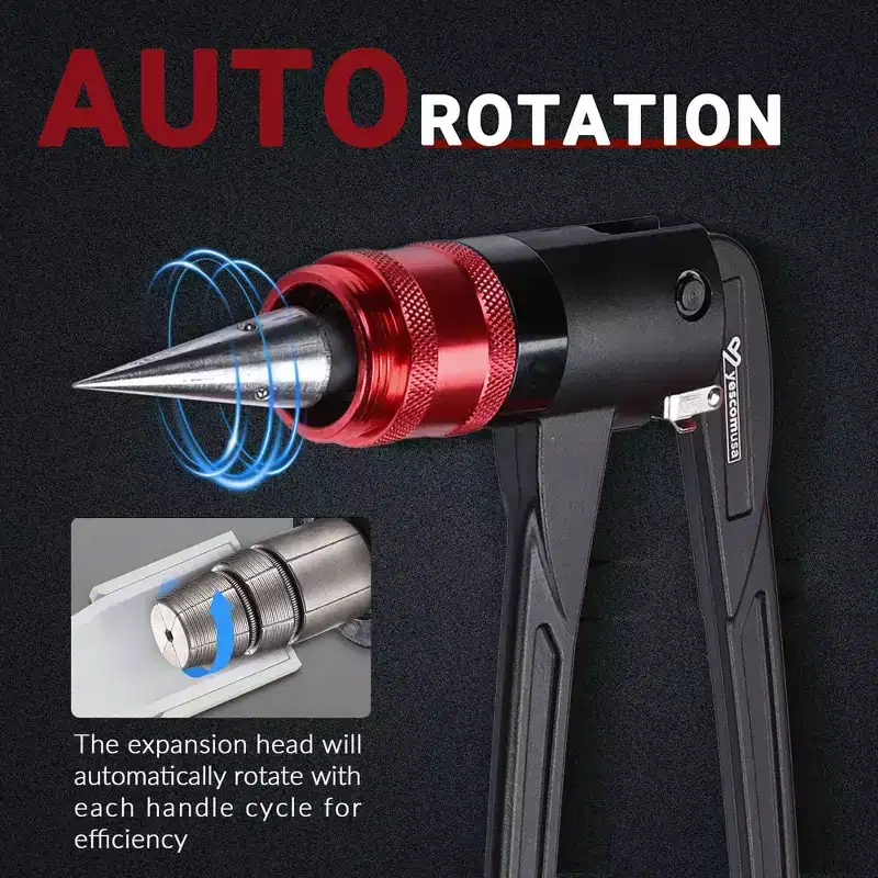 Yescom PEX Expansion Tool Kit 3/8 1/2 5/8 3/4 1 PEX-a Tube Expander with Auto Rotation Heads