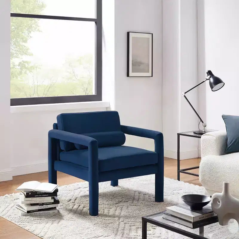 Art Leon Velvet Accent Chair, Modern Armchair for Living Room, Stylish Upholstered Single Sofa