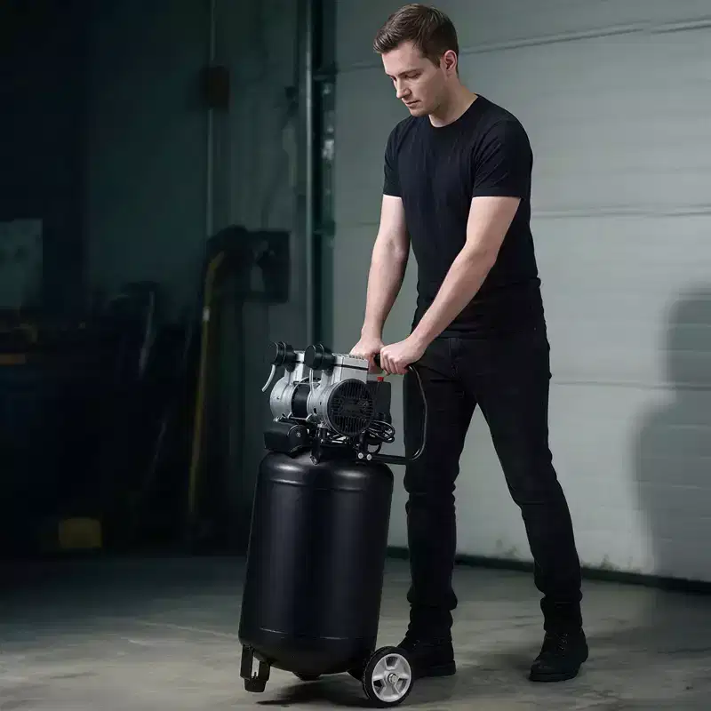 VEVOR 10-Gallon Air Compressor, 2HP 4.8 SCFM at 90PSI, Max 125PSI Pressure Oil-Free Air Compressor Tank, Portable on Wheels, 120V,Black