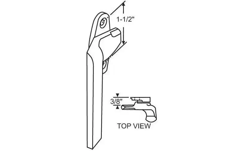 Brixwell Cam Handle, 1-1/2 Hole Center, 3/8 Keeper Thickness For Hopper Use, Use With Keeper, Plastic Material, White Finish