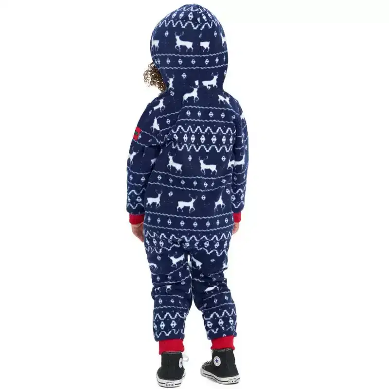 Tipsy Elves Baby / Toddler Blue Reindeer Jumpsuit - Cute Christmas One-Piece Reindeer Pajamas for Baby / Toddler
