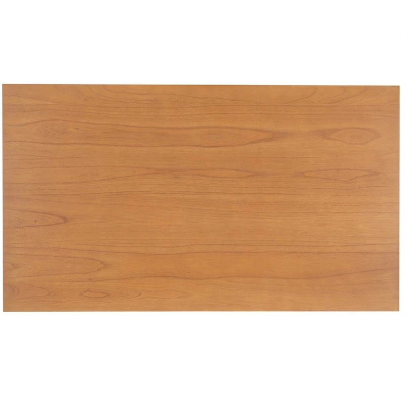 60-Inch Rectangle Dining Table | Mahogany Wood | Seats 8 | Modern Curved Base
